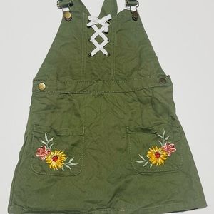 Girls Green Overall Dress 3T
